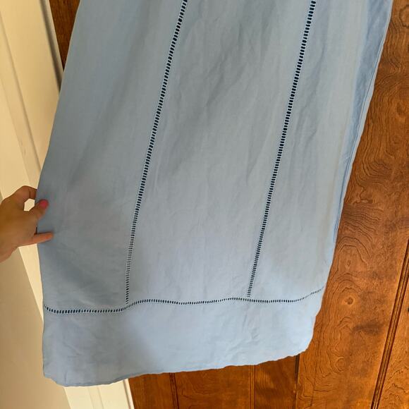 MADEWELL Sweetheart Powder Blue Linen Blend Midi Dress NWT Size 6 - Picture 4 of 10